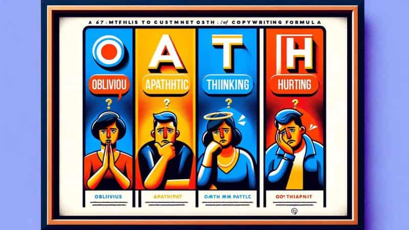 Формула за продаващ текст OATH (Oblivious – Apathetic – Thinking – Hurting)
