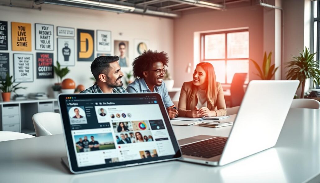 създаване на социални профили и съдържание