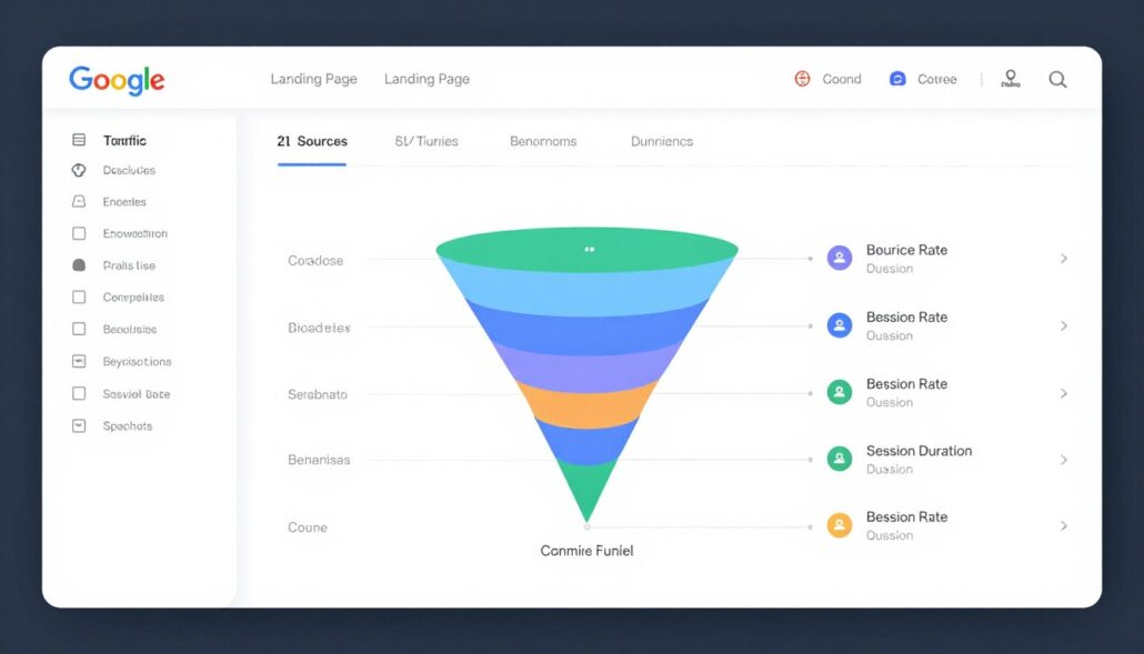 Google Analytics dashboard for landing pages