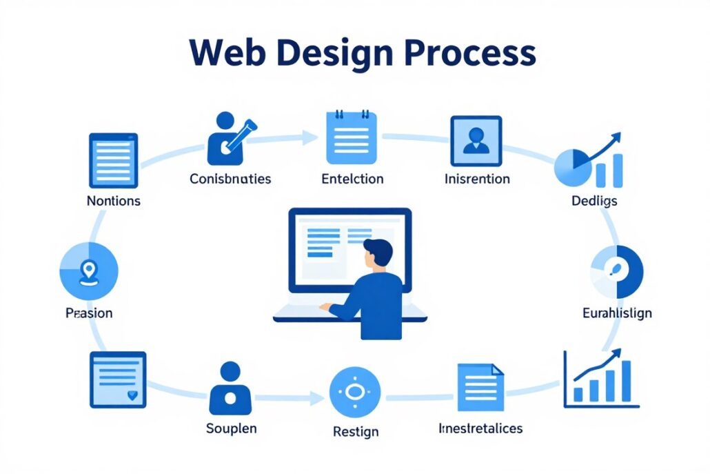 Infographic design for landing page content