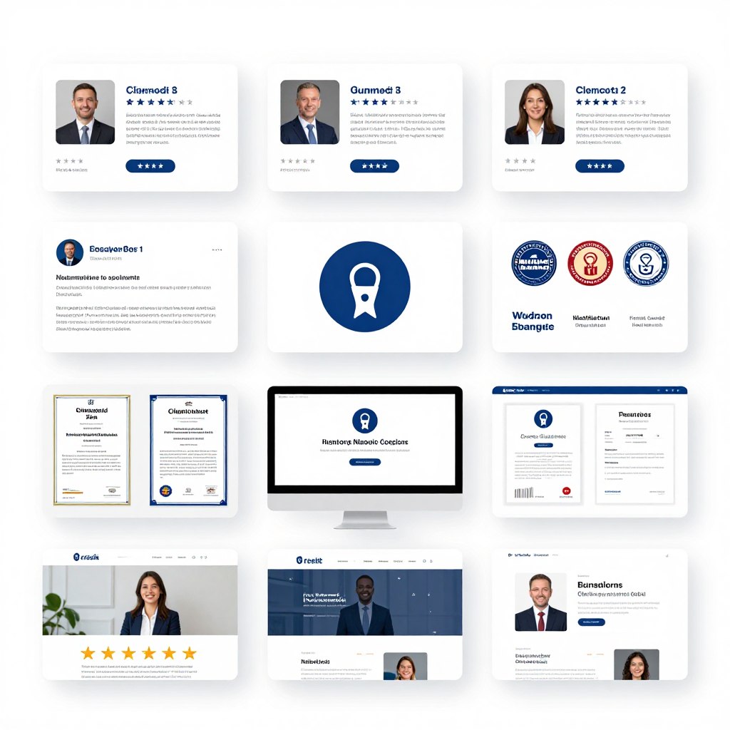 Trust badges and testimonials section example